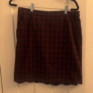 Skies Are Blue Red and Black Plaid Mini Skirt